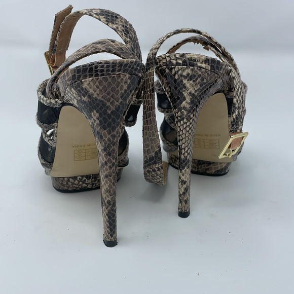 Women’s Black Mesh and Snake Skin Heels by Just Fab. Size 9 - Picture 3 of 4